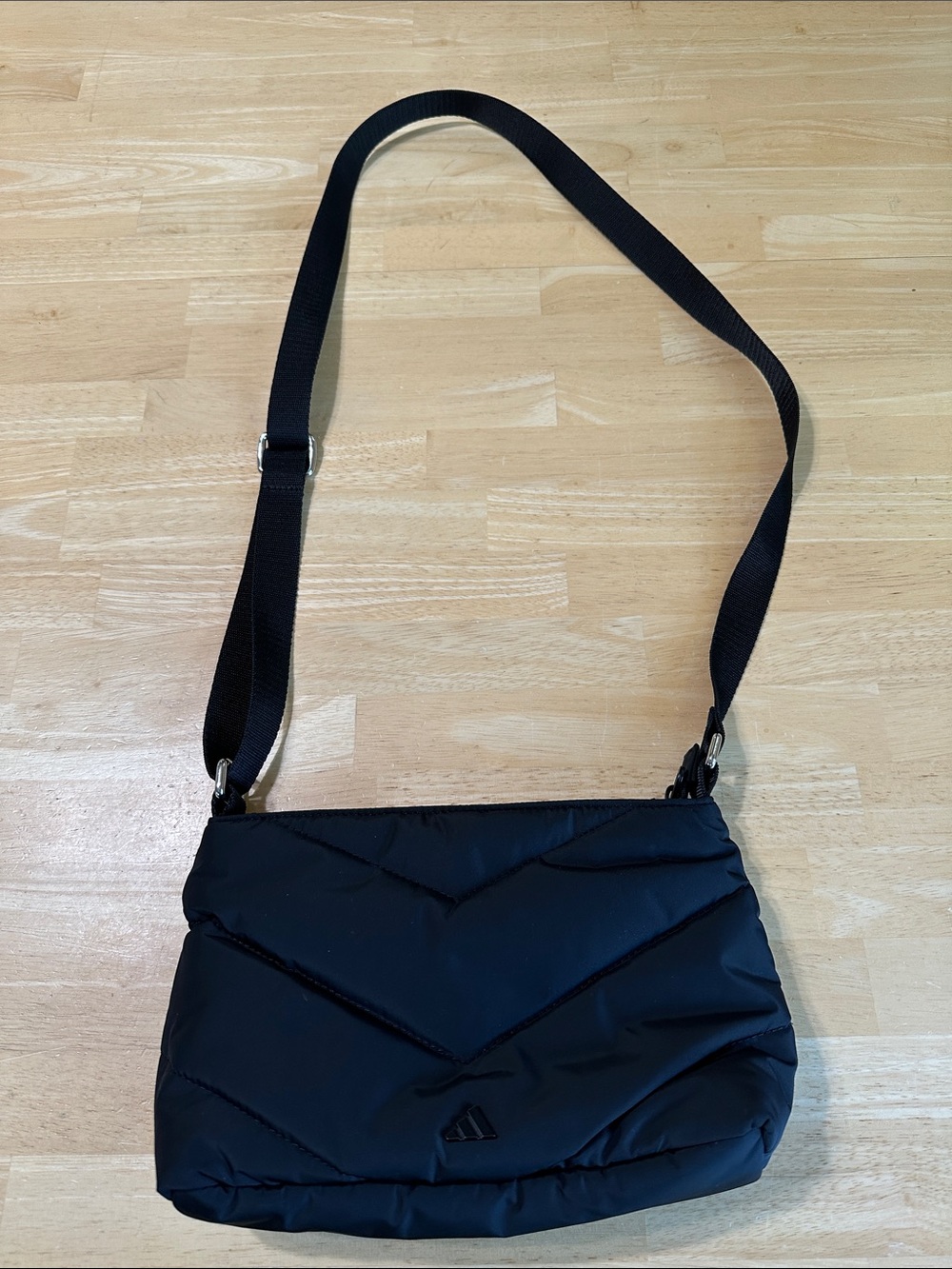 adidas Black Quilted Nylon Crossbody Bag